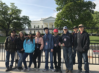 Students in front of White House in Washington, D.C.