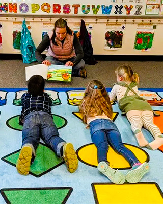 Older students in class at desks